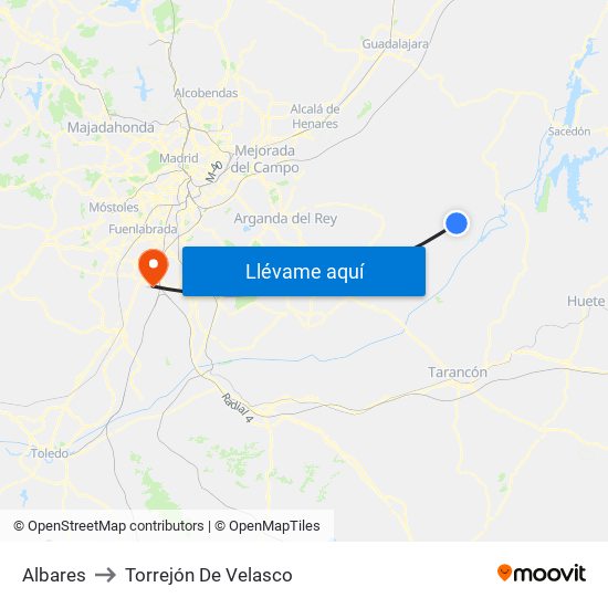 Albares to Torrejón De Velasco map