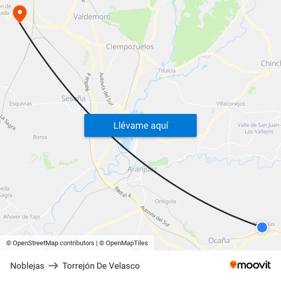 Noblejas to Torrejón De Velasco map