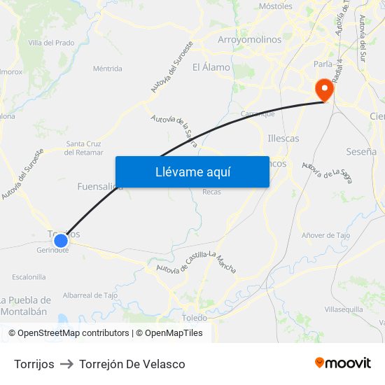 Torrijos to Torrejón De Velasco map
