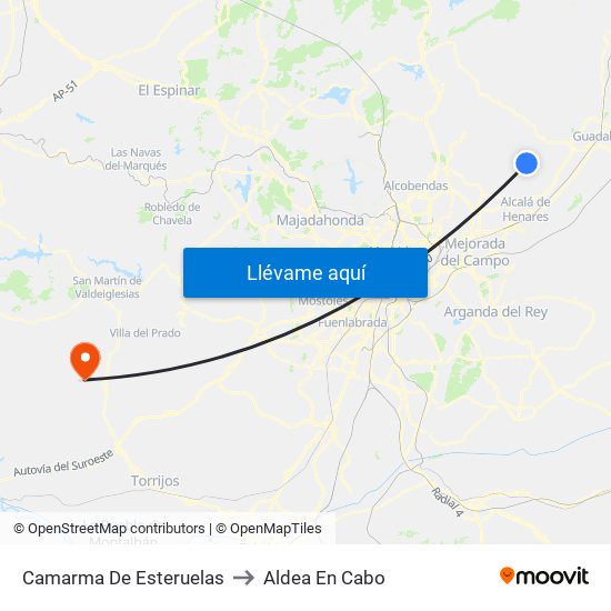 Camarma De Esteruelas to Aldea En Cabo map