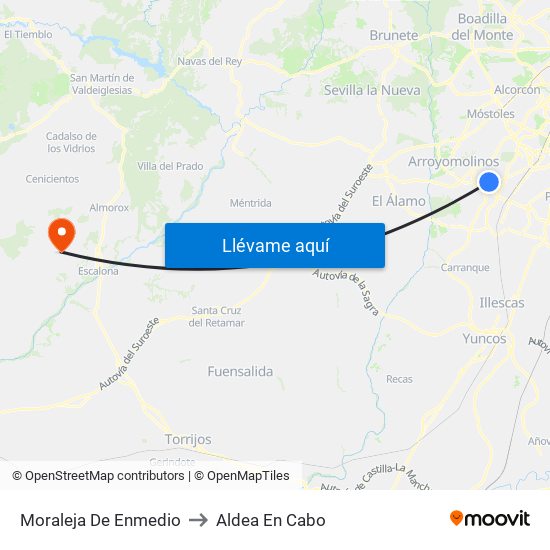 Moraleja De Enmedio to Aldea En Cabo map