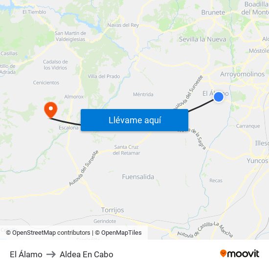 El Álamo to Aldea En Cabo map
