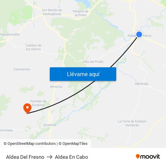 Aldea Del Fresno to Aldea En Cabo map