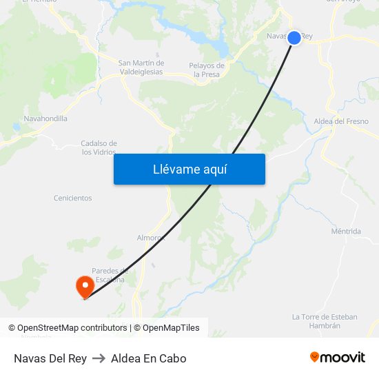 Navas Del Rey to Aldea En Cabo map