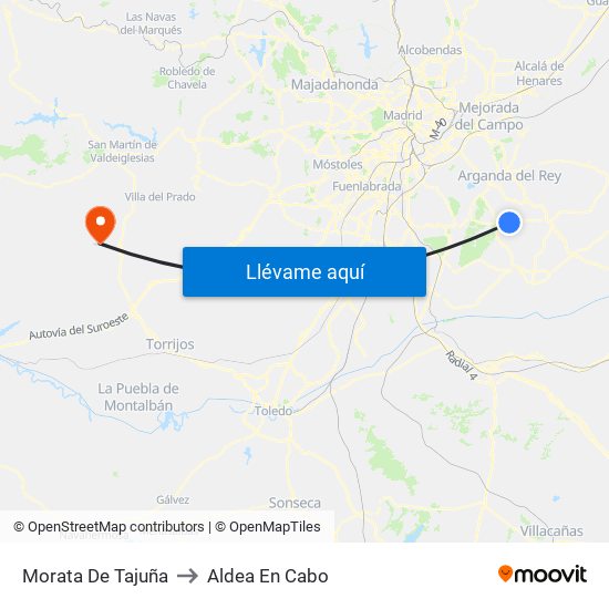 Morata De Tajuña to Aldea En Cabo map