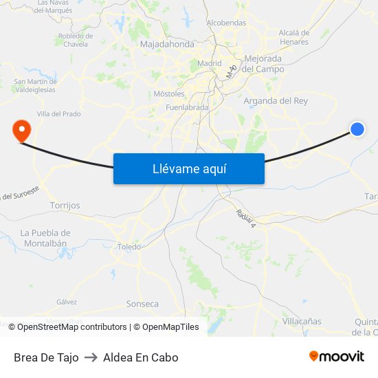 Brea De Tajo to Aldea En Cabo map