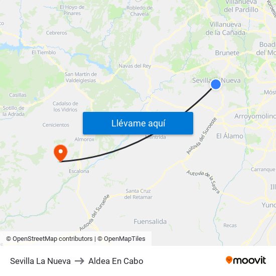 Sevilla La Nueva to Aldea En Cabo map