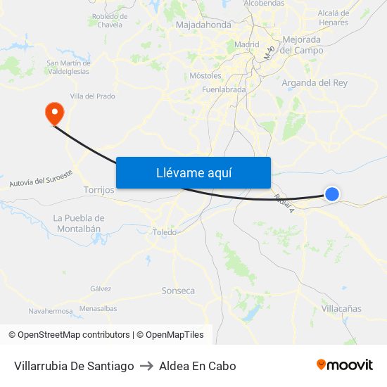 Villarrubia De Santiago to Aldea En Cabo map