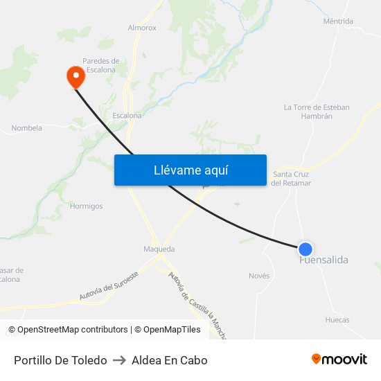 Portillo De Toledo to Aldea En Cabo map
