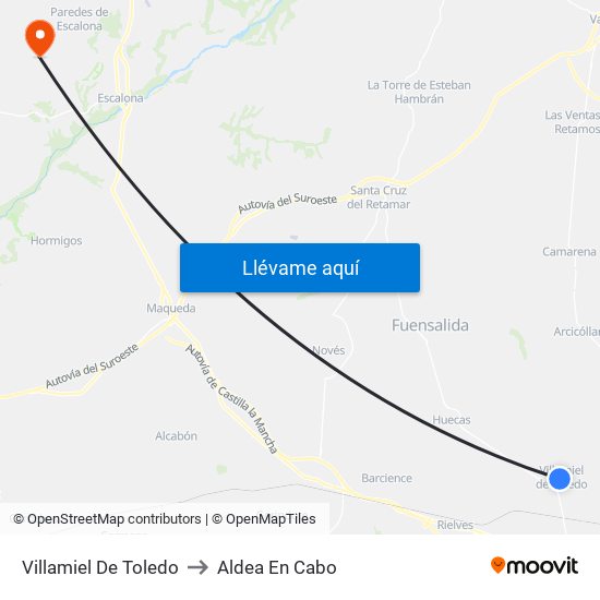 Villamiel De Toledo to Aldea En Cabo map