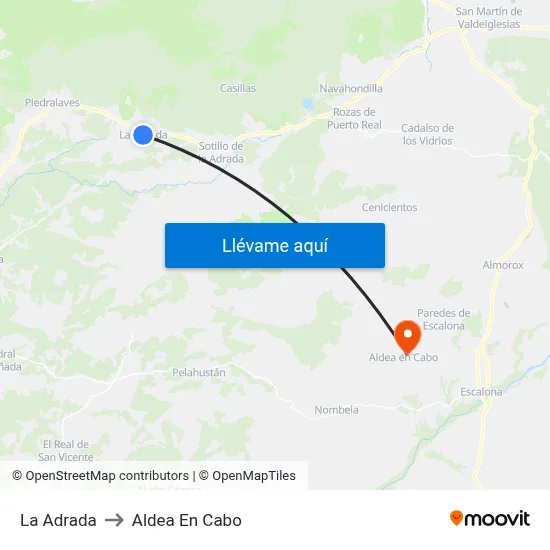 La Adrada to Aldea En Cabo map