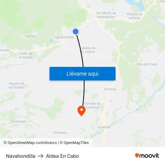 Navahondilla to Aldea En Cabo map