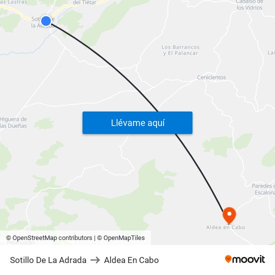 Sotillo De La Adrada to Aldea En Cabo map