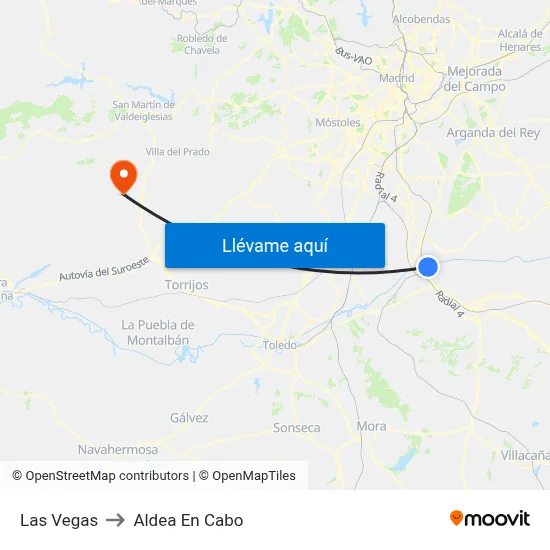 Las Vegas to Aldea En Cabo map
