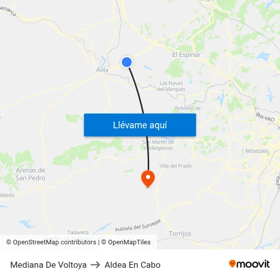 Mediana De Voltoya to Aldea En Cabo map