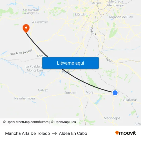 Mancha Alta De Toledo to Aldea En Cabo map