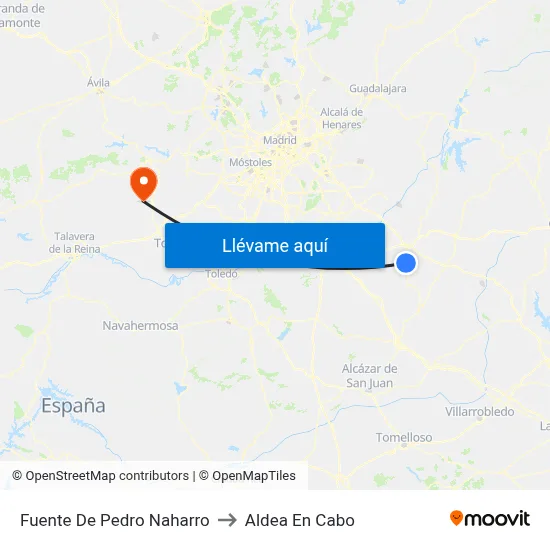 Fuente De Pedro Naharro to Aldea En Cabo map