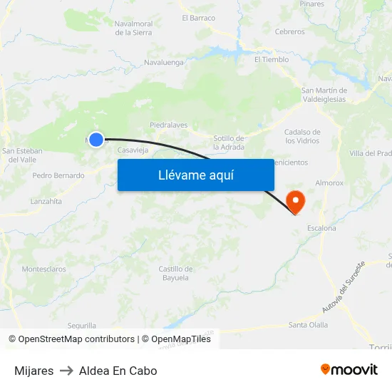 Mijares to Aldea En Cabo map