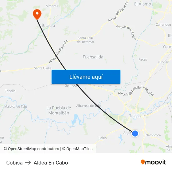 Cobisa to Aldea En Cabo map