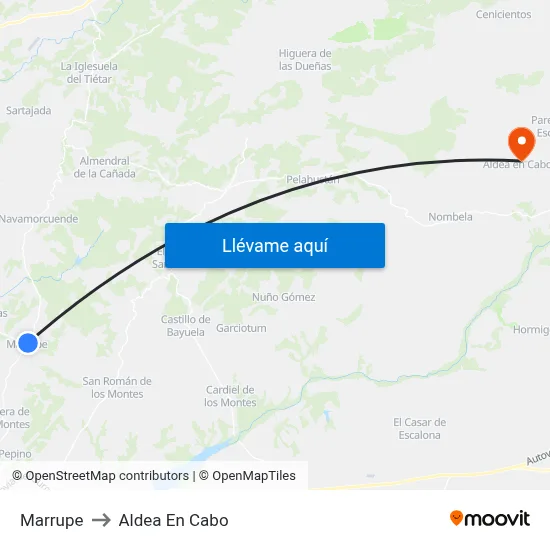 Marrupe to Aldea En Cabo map