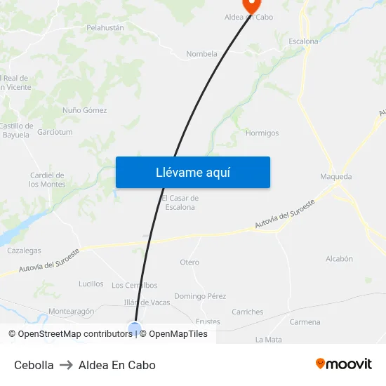 Cebolla to Aldea En Cabo map