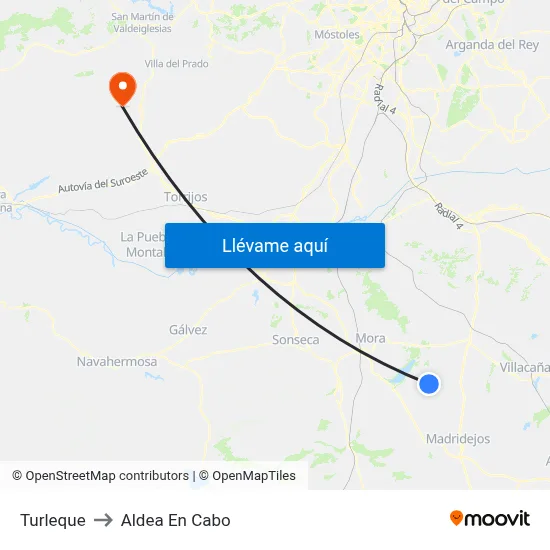 Turleque to Aldea En Cabo map