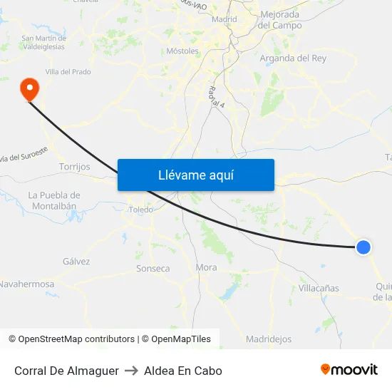 Corral De Almaguer to Aldea En Cabo map