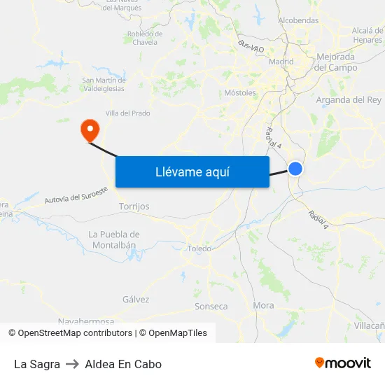 La Sagra to Aldea En Cabo map