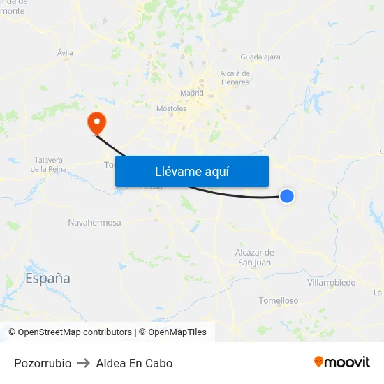 Pozorrubio to Aldea En Cabo map