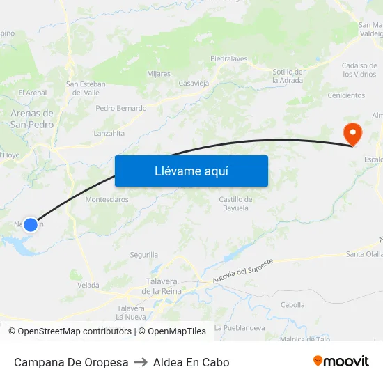 Campana De Oropesa to Aldea En Cabo map