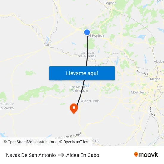 Navas De San Antonio to Aldea En Cabo map
