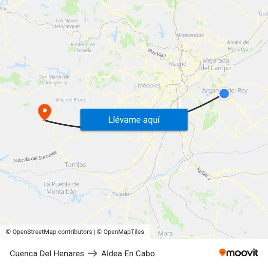 Cuenca Del Henares to Aldea En Cabo map
