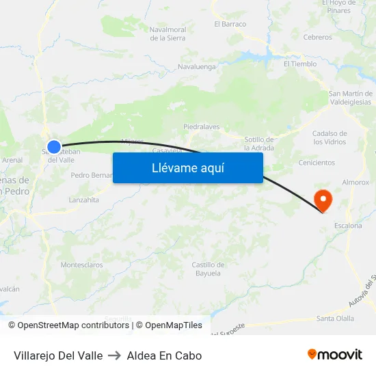 Villarejo Del Valle to Aldea En Cabo map