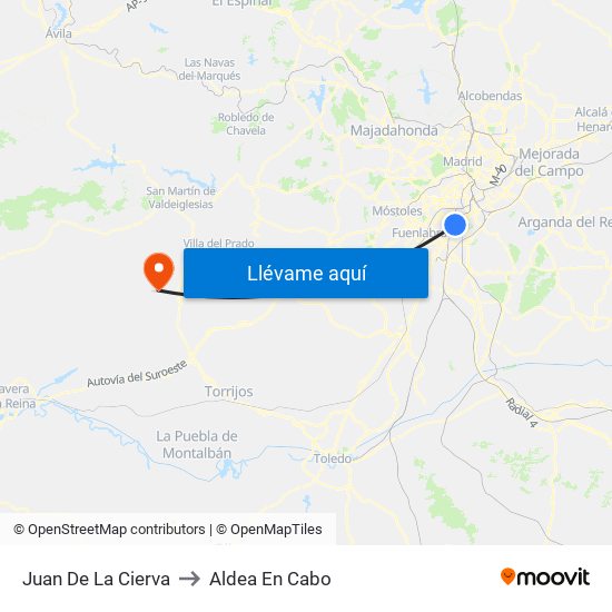 Juan De La Cierva to Aldea En Cabo map