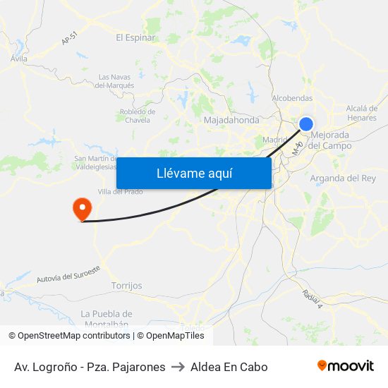 Av. Logroño - Pza. Pajarones to Aldea En Cabo map