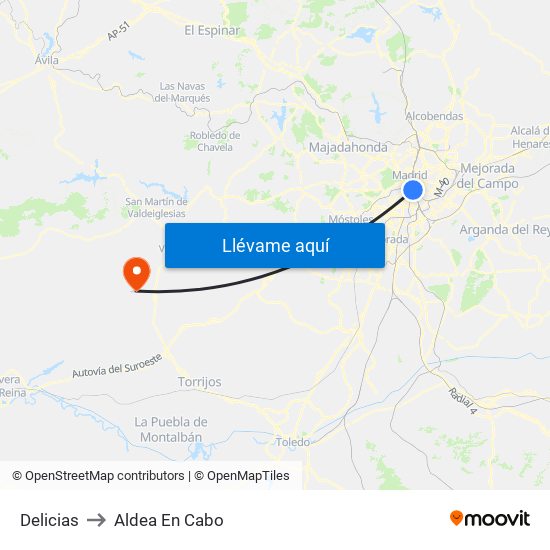 Delicias to Aldea En Cabo map