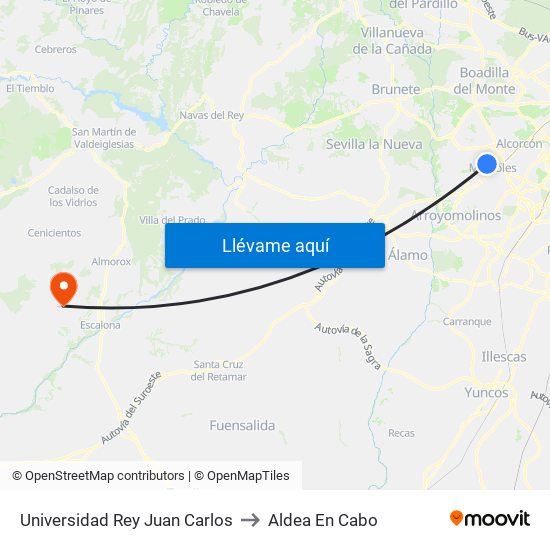 Universidad Rey Juan Carlos to Aldea En Cabo map