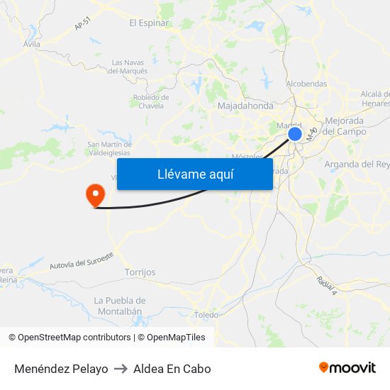 Menéndez Pelayo to Aldea En Cabo map