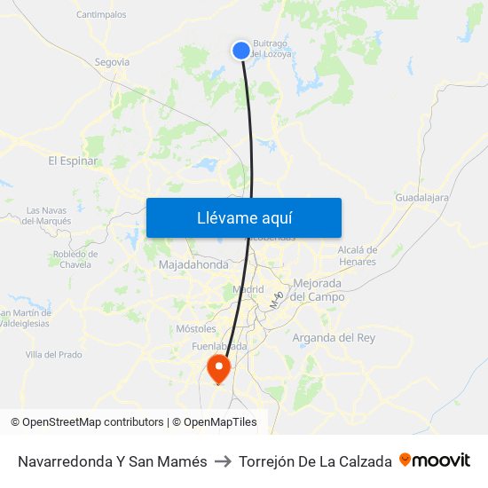Navarredonda Y San Mamés to Torrejón De La Calzada map