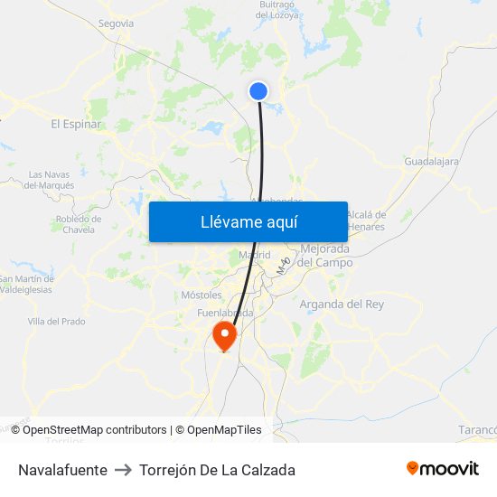 Navalafuente to Torrejón De La Calzada map