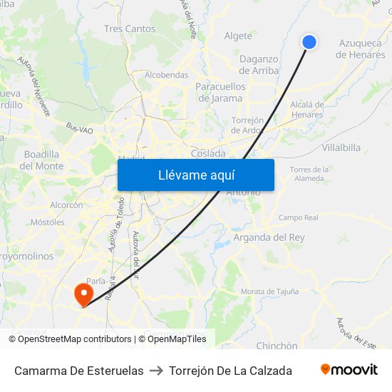 Camarma De Esteruelas to Torrejón De La Calzada map