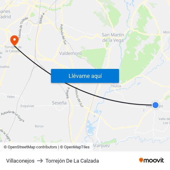 Villaconejos to Torrejón De La Calzada map