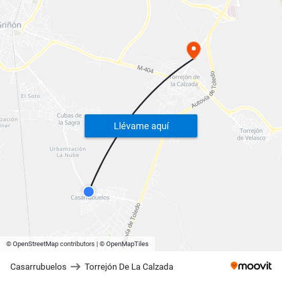 Casarrubuelos to Torrejón De La Calzada map