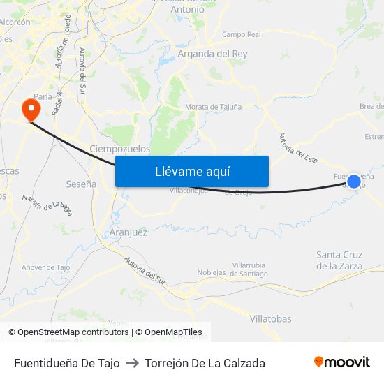 Fuentidueña De Tajo to Torrejón De La Calzada map
