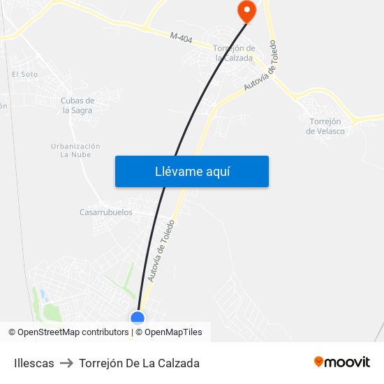 Illescas to Torrejón De La Calzada map