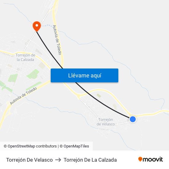 Torrejón De Velasco to Torrejón De La Calzada map