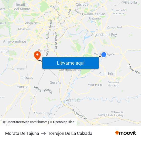 Morata De Tajuña to Torrejón De La Calzada map