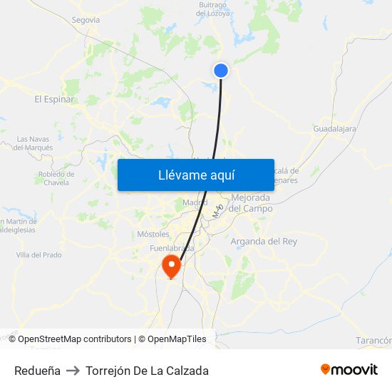 Redueña to Torrejón De La Calzada map