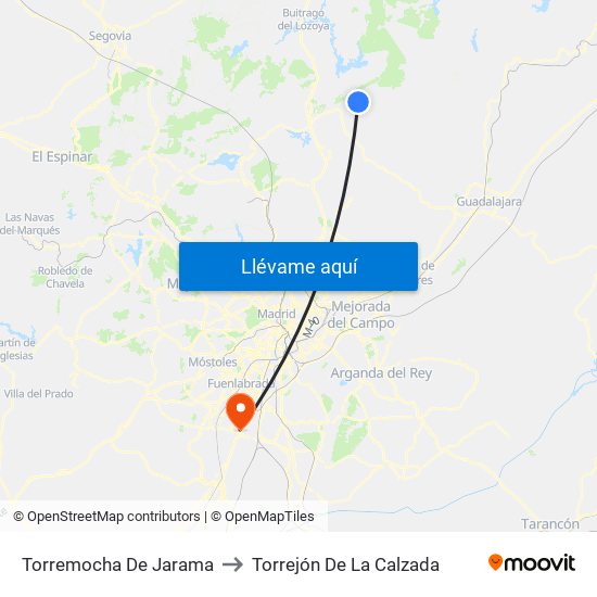 Torremocha De Jarama to Torrejón De La Calzada map