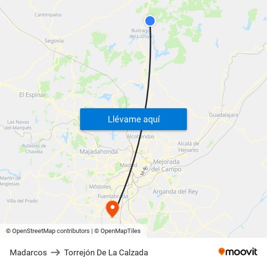 Madarcos to Torrejón De La Calzada map